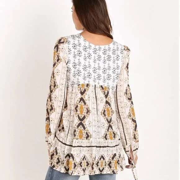 FREE PEOPLE BEIGE DOWN BY THE BAY TUNIC - Picture 2 of 7